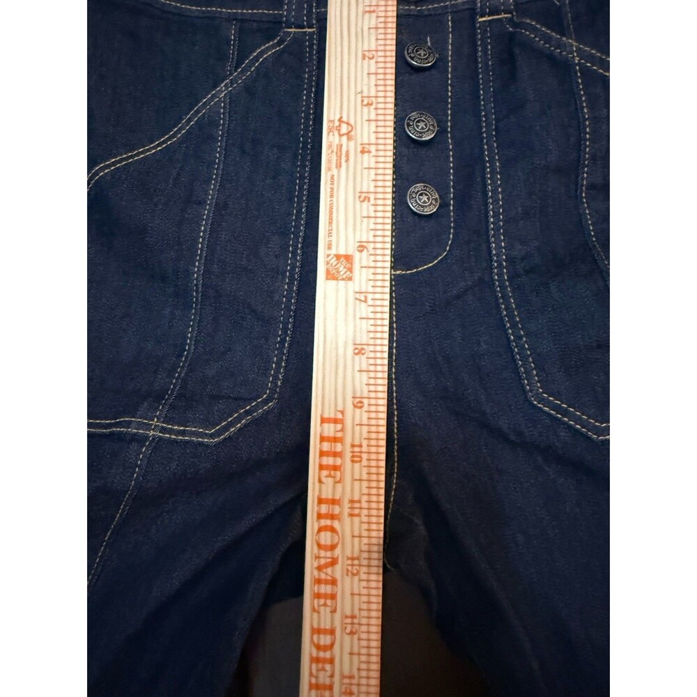 High-Rise Cuffed Wide-Leg Jeans in Dark Indigo - Picture 6 of 7